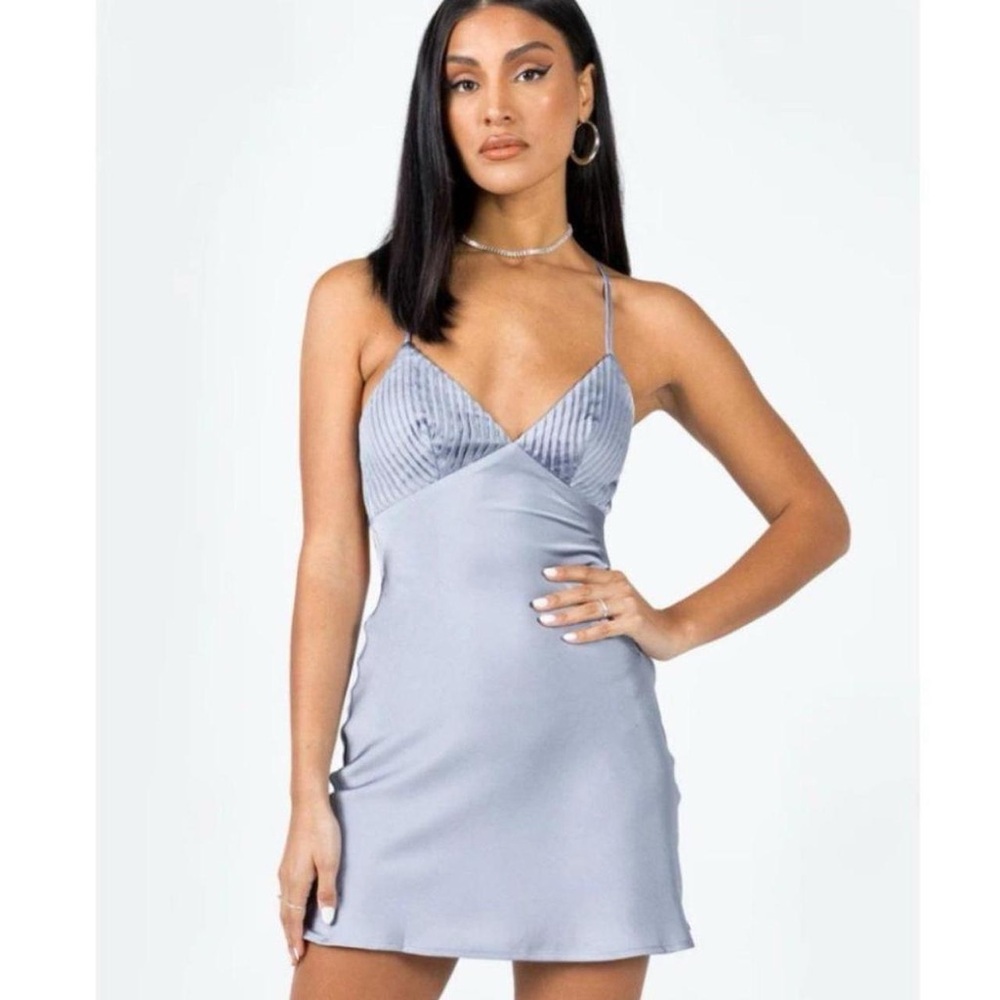 Princess Polly light blue silk dress